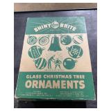 *12 SHINEY BRIGHT ORNAMENTS 6 GLOW IN ORIG BOX