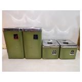 **4PCS MCM AVOCADO GREEN CANISTER SET