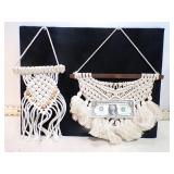 2 MCM MACRAME WALL HANGINGS