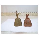 2 SMALL METAL BELLS T