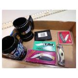 2 NASCAR MUGS & 5 NEW POCKET KNIVES
