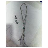 MARKED 925 NECKLACE & EARRINGS 16G