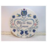 **WOODEN BLESS THIS HOUSE PLAQUE