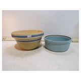 **BLUE & WHITE STRIPED POTTERY BOWL & MORE