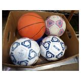**BOX OF BALLS & FRISBEES