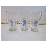 *3 PABST BLUE RIBBON GLASSES
