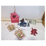 WOODEN ORNAMENTS & PUTZ HOUSE