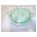 *URANIUM GLASS SERVING DISH HAS SMALL FLEA BITE