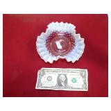HOBNAIL OPALESCENT TRINKET DISH GLOWS