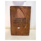 **SCHERMACK PO STAMP SELLING MACHINE WOOD CRATE