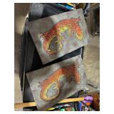**2 LIZARD WALL PLAQUES