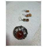 MARKED 925 PENDANT & EARRINGS 19G