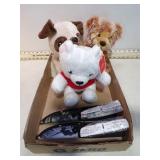 3 NEW STUFFED ANIMALS & 2 KNIVES IN SHEATHS