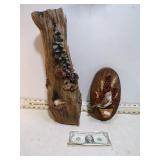 2 BIRD WALL HANGING MADE W/ITEMS FROM NATURE