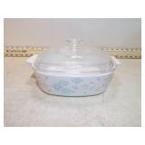 *CORNING WARE 2 LT PASTEL BOUQUET DISH W/LID