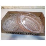 **MISC VINT GLASSWARE INCLUDING PINK DEPPRESSION