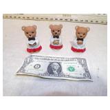 HOMCO SET OF 3 CHOIR BEARS