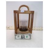 **WOOD & GLASS CANDLE HOLDER T