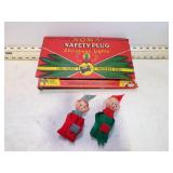 VINT NOMA CHRISTMAS LIGHTS IN ORIG BOX & 2 ELVES