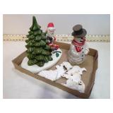 *VINT CERAMIC CHRISTMAS DECOR SOME NEEDS PAINTING