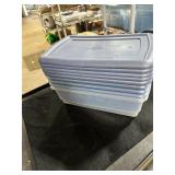 **5 SMALL TOTES W/LIDS