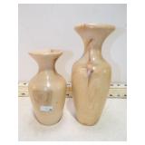 2 WOODEN VASES