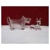GLASS SCOTTIE DOG & DEER