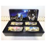 SET OF 4 WOLF PACKET KNIVES NIP