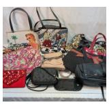 Large group of purses. 12 total