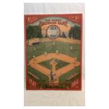 Vtg canvas Great American Game baseball art