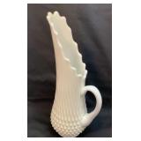 Fenton hobnail milk glass swung pitcher vase
