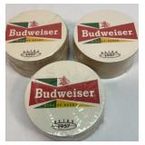 75 Budweiser beer coasters. Retro 1957.  Sealed