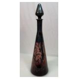 Amethyst glass decanter with glass stopper