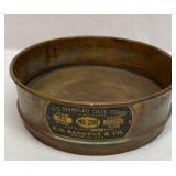 Antique copper and brass sieve. Number 200