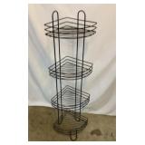 Four tier metal corner shelf rack