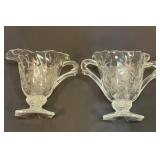 Heisey orchid etch pattern creamer and sugar