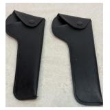 Two leather belt holsters