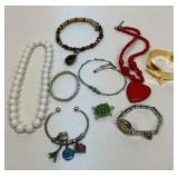 Necklaces, bracelets, etc.