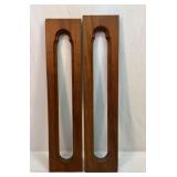 Two wood walnut wall hanger decor