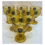 Pabst Blue Ribbon amber goblets. Six total