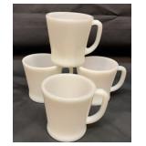 Three Fire King D handled mugs. One Federal