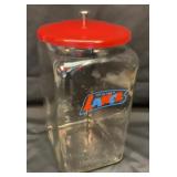 Vtg large Lance glass cracker jar with lid