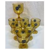 Pabst Blue Ribbon amber goblets. Seven total
