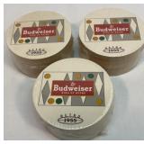 75 Budweiser beer coasters. Retro 1955.  Sealed