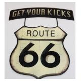 Hanging metal sign. Get your Kicks Route 66