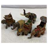 Antique wood decorated circus elephants