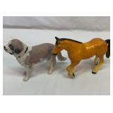 Plastic horse and St. Bernard