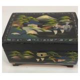 Asian handpainted jewelry music box