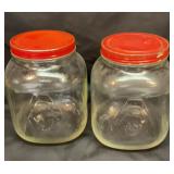 Two old coffee jars