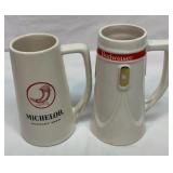 Budweiser and Michelob mugs